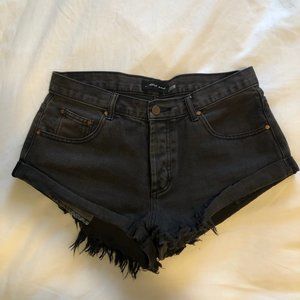 Charcoal Boyfriend Fit Denim Shorts